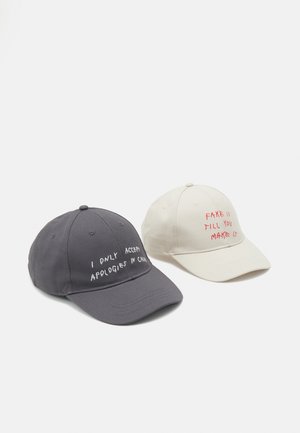 ONSMANUEL LINES 2 PACK UNISEX - Cap - magnet/white/moonstruck/red