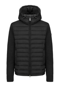 HOODED WITH KNIT SLEEVES - Chaqueta de entretiempo - black