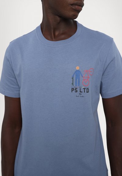 PS Paul Smith BIKE - Print T-shirt - light blue