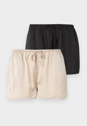 2 PACK NIGHTWEAR SHORTS - Pantalón de pijama - champagne/black
