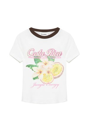 PULL&BEAR, COSTA RICA - T-SHIRT - T-Shirt print - white