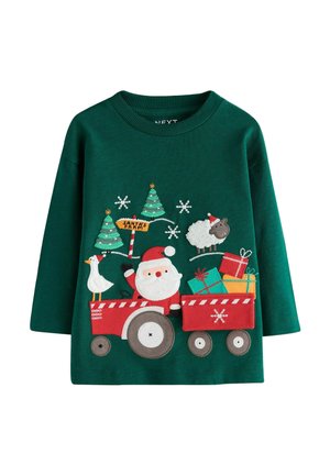 Next, REGULAR FIT - LONG SLEEVE CHRISTMAS T-SHIRT - Long sleeved top - dark green santa interactive tractor