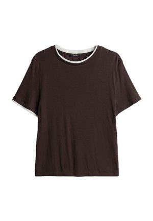 OPUS, SHEER PIPING DETAIL - T-shirt basic - affogato