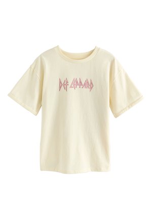 Next REGULAR FIT - DEF LEOPARD  - Triko s potiskem - beige