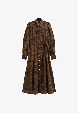 New Look, ANIMAL PRINT LONG SLEEVE MIDI SHIRT DRESS - Vestido camisero - brown pattern