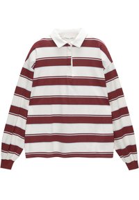 STRIPED LONG SLEEVE  - Bluză polo - dark red