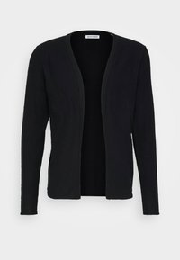 Černý kardigan s dlouhými rukávy a otevřeným předním dílem od Jack & Jones, s kulatým výstřihem a měkkou, lehkou látkou.