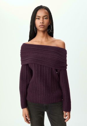 OFF-THE-SHOULDER  - Strickpullover - dark red