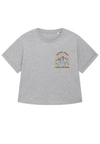 NEVER STOP EXPLORING - T-shirt imprimé - heather grey
