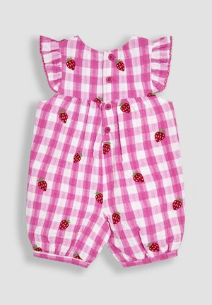 JoJo Maman Bébé REGULAR FIT-PRETTY RUFFLE EMBROIDERED - Jumpsuit - pink strawberry gingham