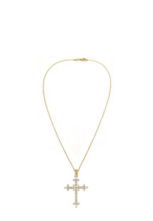 CHUNKY SPARKLING CROSS - Halskæder - gold-coloured