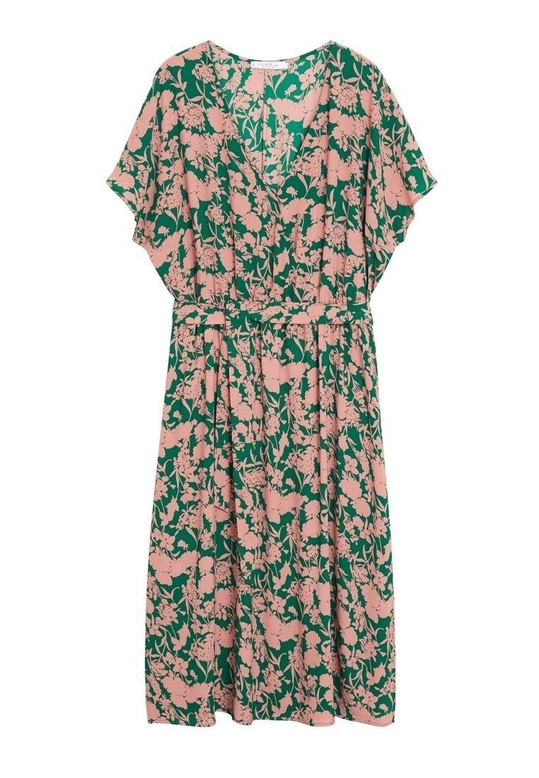 emerald green green mother of the bride dresses BABARONI Chiffon Mother of the Bride Dress with Illusion Neckline Ruffle Knee-Length Gown main image 0