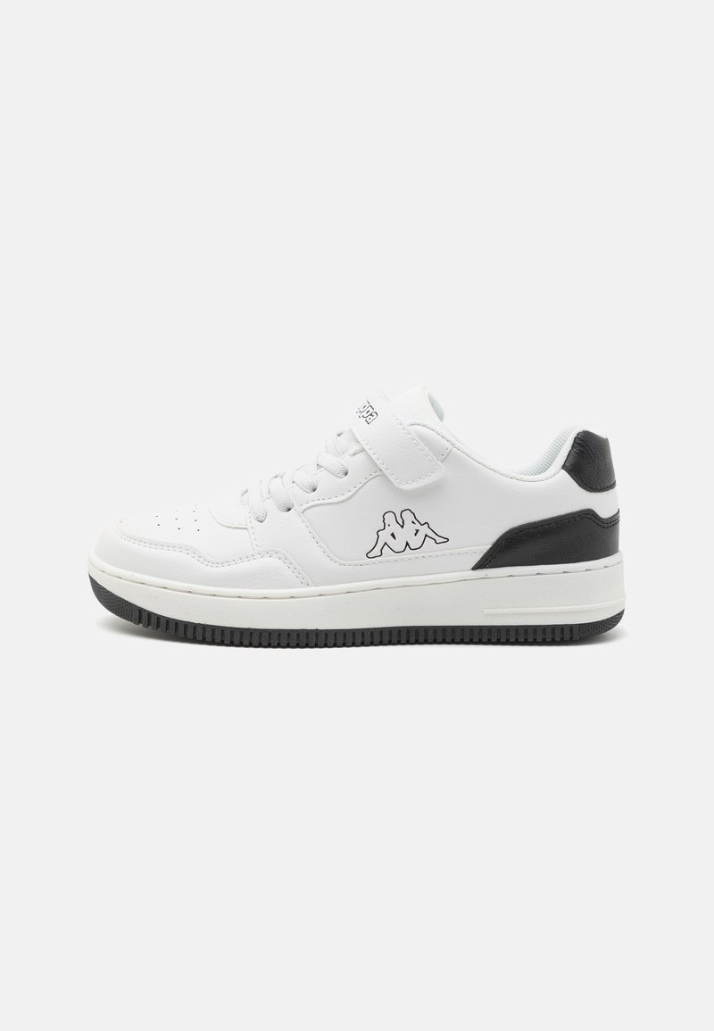 Kappa Scarpe Da Ginnastica Donna 304V0D0-A00 – Sneakers In Pelle Bianca E Nera, Dettagli Verdi, Suola Platform