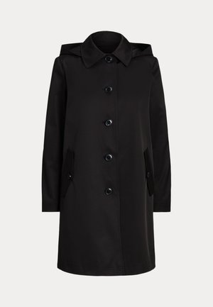 Lauren Ralph Lauren, HOODED COTTON BLEND BALMACAAN COAT - Korte frakker - black