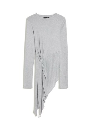 Bershka, ASYMMETRIC LONG SLEEVE TOP - T-shirt à manches longues - dark grey