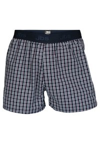 Kostkované boxerky s námořnickým elastickým pasem s logem značky "Jbs". Vzor zahrnuje námořnickou modrou, bílou a červenou kostkovanou konstrukci. Materiál: bavlna.