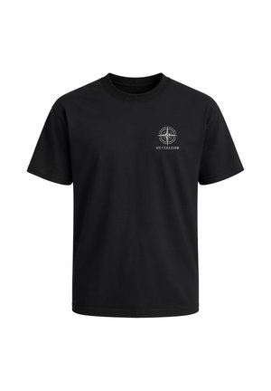 Neverless, HERREN T-SHIRT - BERG KOMPASS - OVERSIZED RELAXED FIT SOMMER - Print T-shirt - schwarz