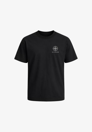 Neverless, HERREN T-SHIRT - BERG KOMPASS - OVERSIZED RELAXED FIT SOMMER - T-Shirt print - schwarz