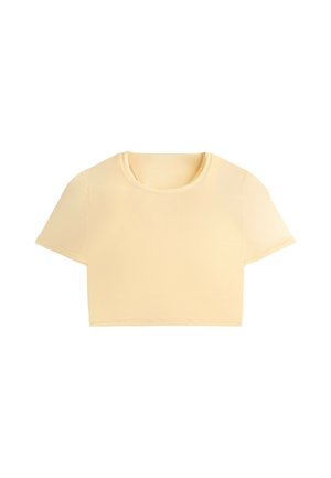 OYSHO, SHORT-SLEEVED SHEER TANK TOP - T-shirt basique - vanilla