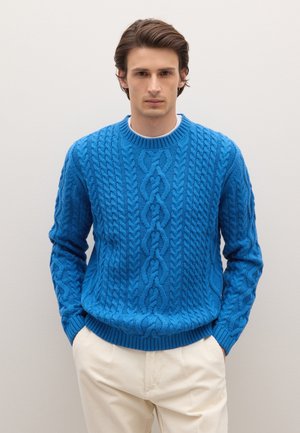 REGULAR FIT WITH JACQUARD PATTERN - Strickpullover - light blue