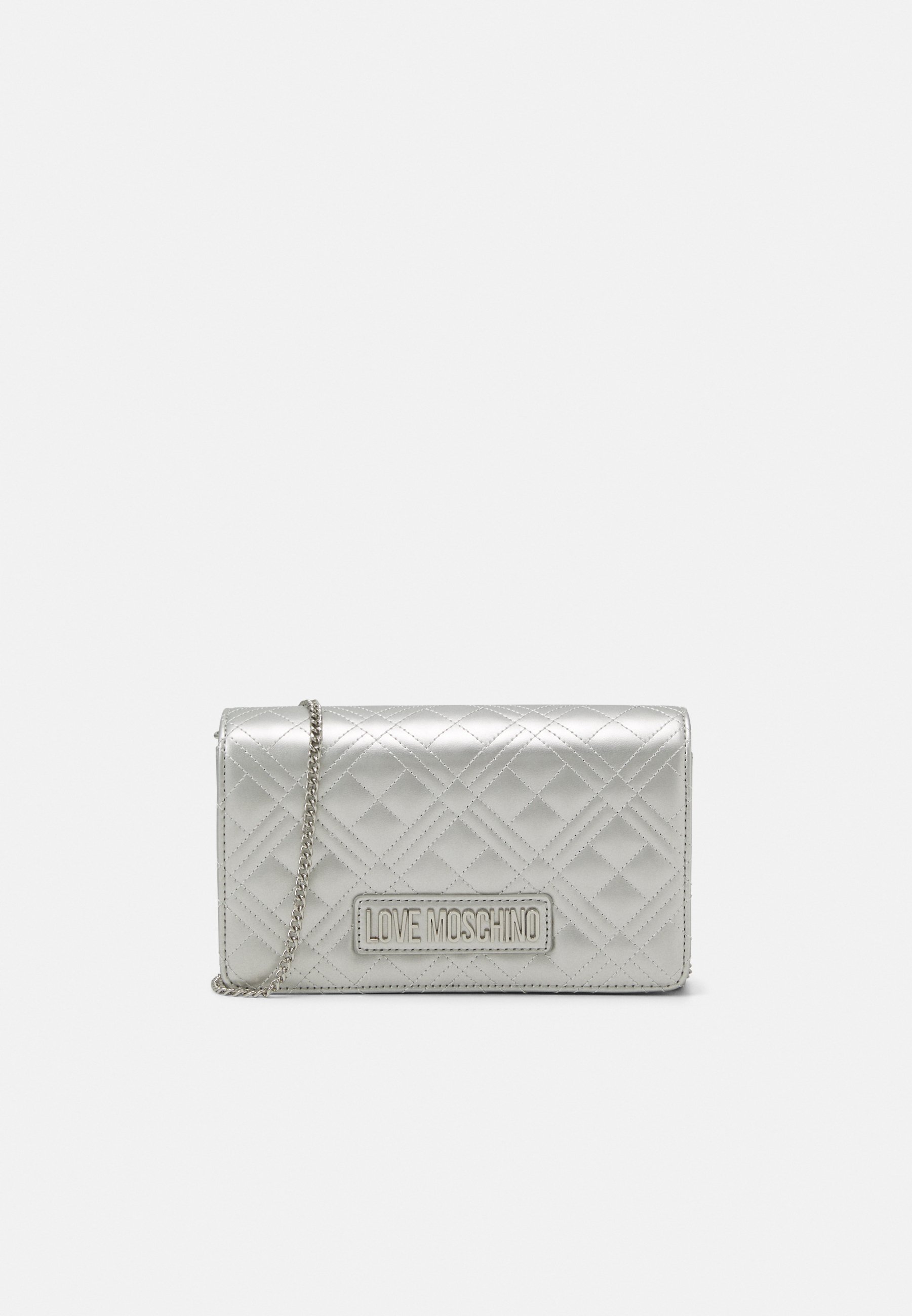 silver moschino bag