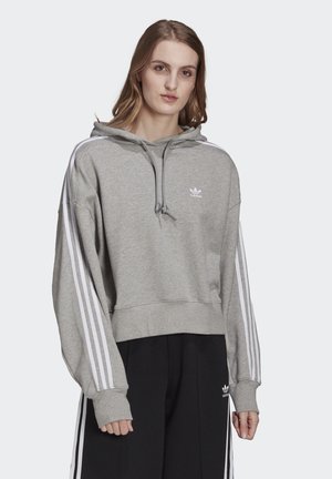 adidas Originals ORIGINALS ADICOLOR SWEATSHIRT HOODIE LOOSE - Jersey con capucha - medium grey heather