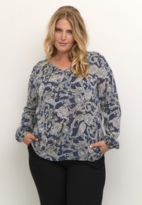 Kaffe Curve - Bluse - midnight paisley print Miniaturebillede 1