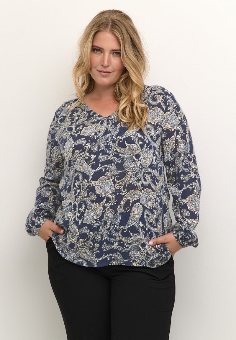 Kaffe Curve - Bluse - midnight paisley print, Forstør