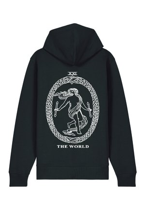 THEWORLD EMBROIDERY - Sweat zippé - black