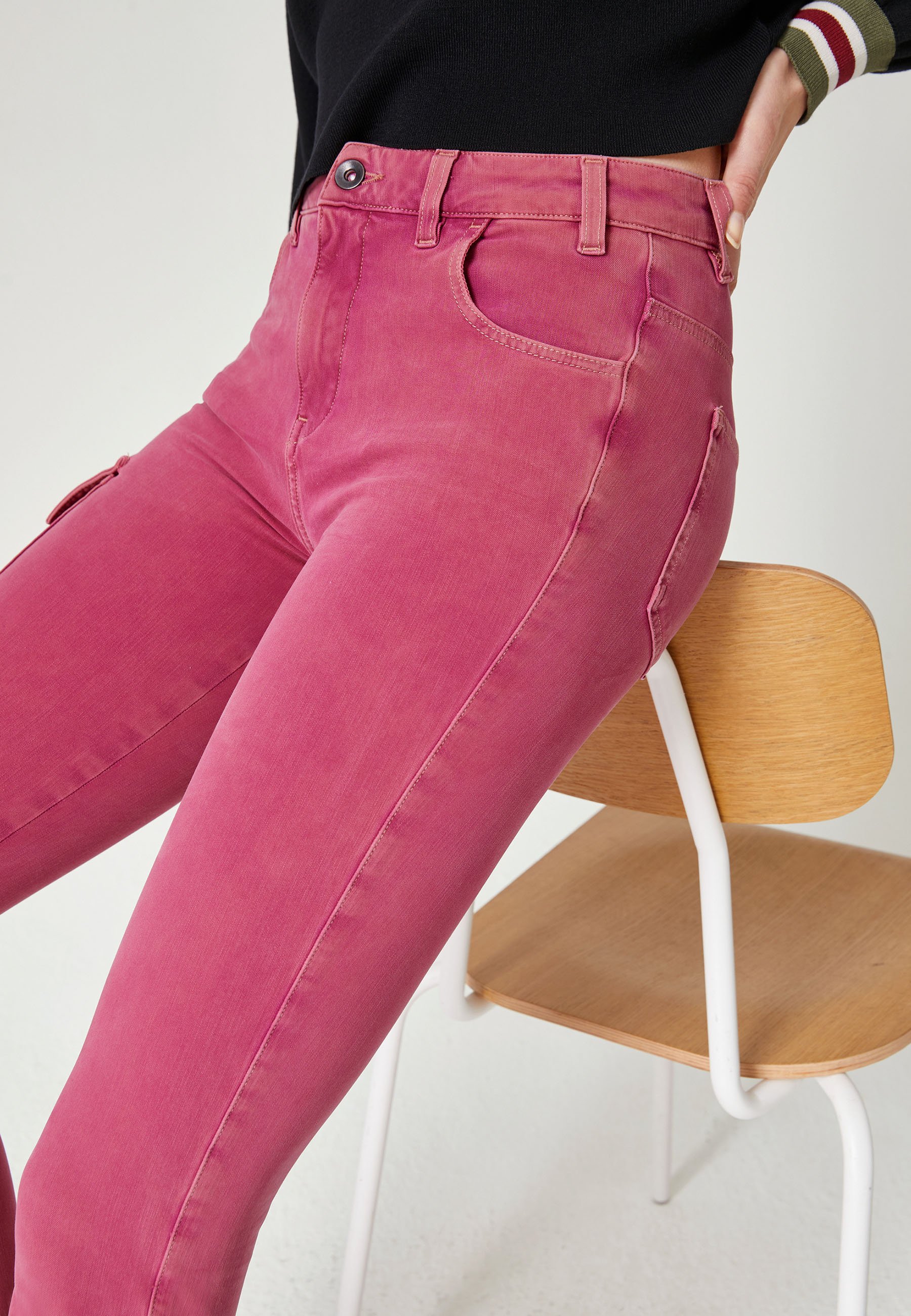 ITEM m6 CARGO DENIM HIGH RISE - Cargohose - moody berry/beere-meliert -  Zalando.de
