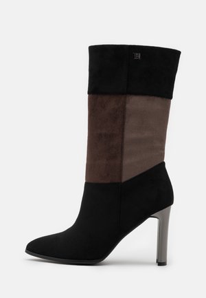 Kozačky na vysokém podpatku - black