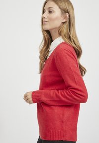 VILA VIRIL V-NECK NOOS - Jumper - barbados cherry