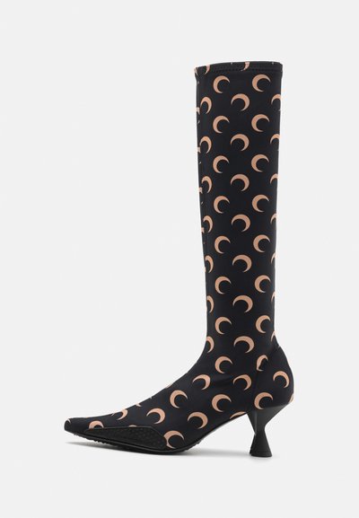 MARINE SERRE MOON PRINTED KNEE HIGH BOOTS - Stiefel - tan