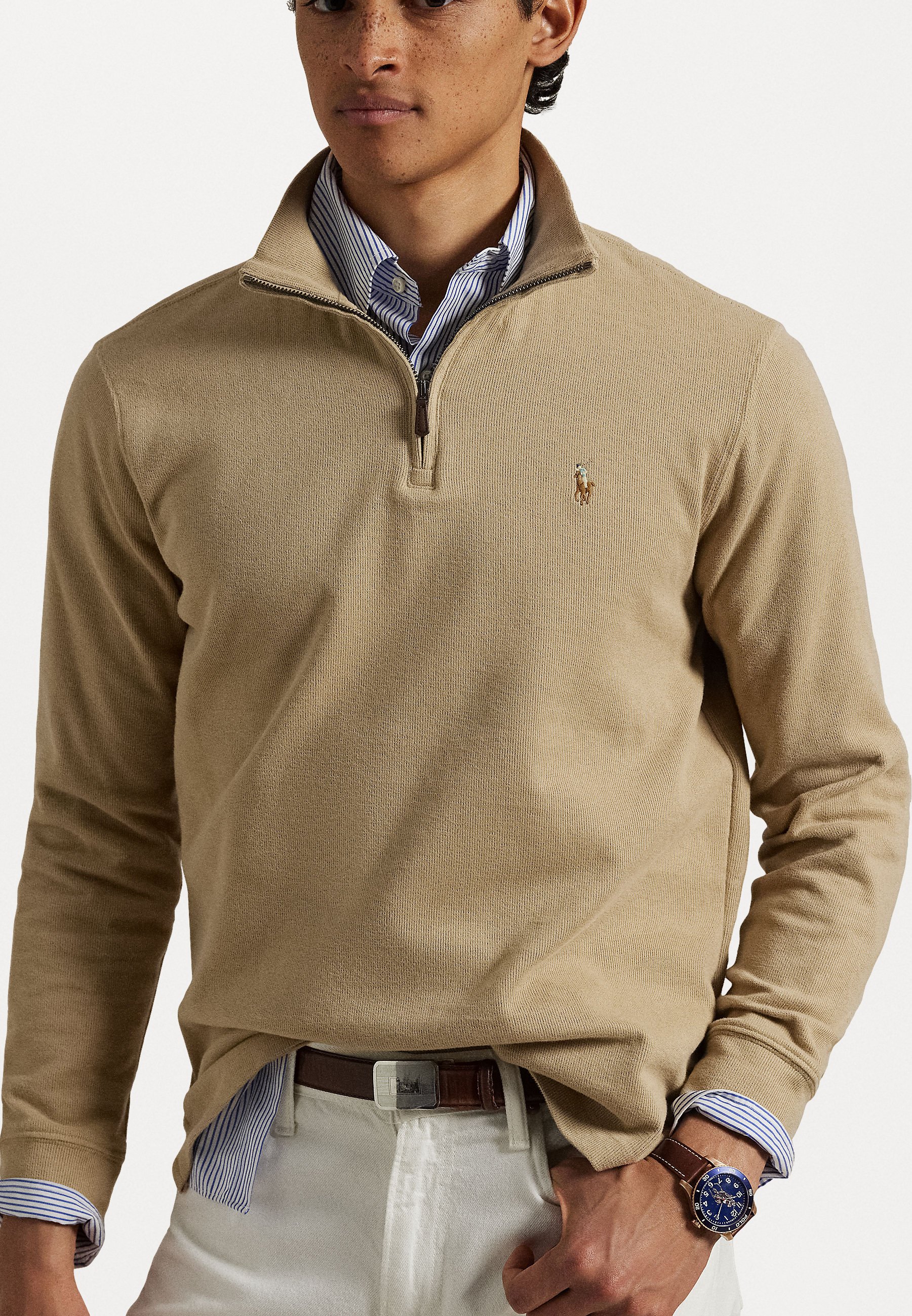 Polo Ralph Lauren ベージュ ジップアップセーター Polo Ralph Lauren ESTATE RIB QUARTER ZIP PULLOVER - Jumper