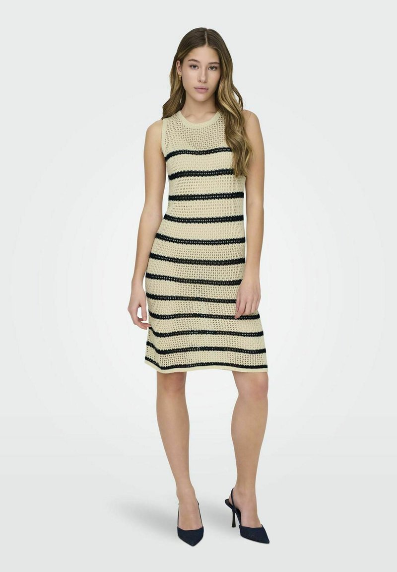 JDY - SHORT STRIPE - Rochie tricotată - birch, Extindeți