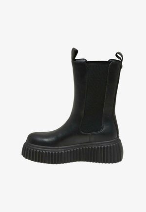 Kotníkové boty na platformě - black