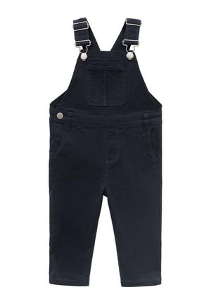 Marineblaue Latzhose aus Baumwolle, mit verstellbaren Trägern, einer Fronttasche und seitlichen Taschen. Slim-Fit, taillierter Beinanschnitt.