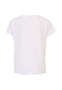 White short-sleeve t-shirt featuring a crew neck, soft fabric, and a relaxed fit. The back displays a simple, clean design.
