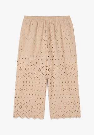Oltre, PANTALONI CROPPED IN PIZZO SANGALLO - Pantalon classique - beige