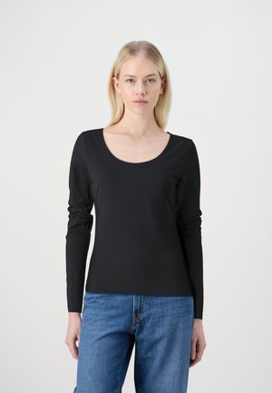 CHOICE L/S 2-WAY OVAL NECK BOX JRS - Pikkade varrukatega topp - black