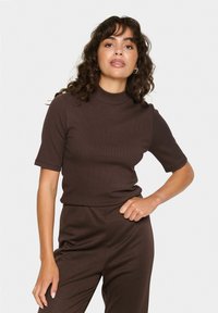 Saint Tropez ASTER MOCK NECK - T-shirt - bas - dark oak