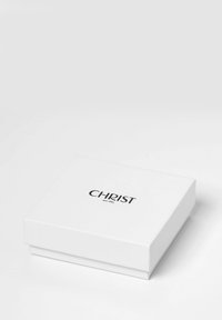 Weißer rechteckiger Karton mit glatter Oberfläche, auf dessen Oberseite der Name "CHRIST" und "est. 1863" in fetten schwarzen Buchstaben aufgedruckt sind.
