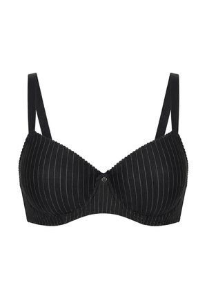 Ulla Popken, PINSTRIPE UNDERWIRE BRA - Reggiseno con ferretto - black