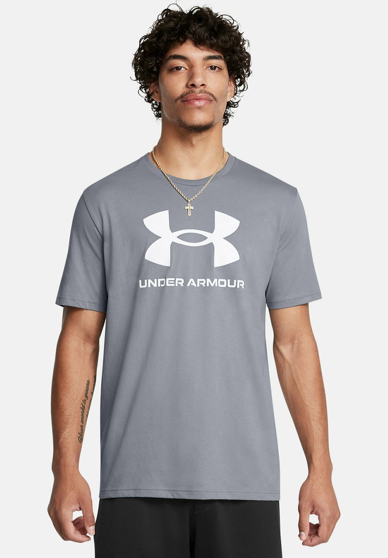Under Armour - LOGO - Sports T-shirt - steel, Enlarge