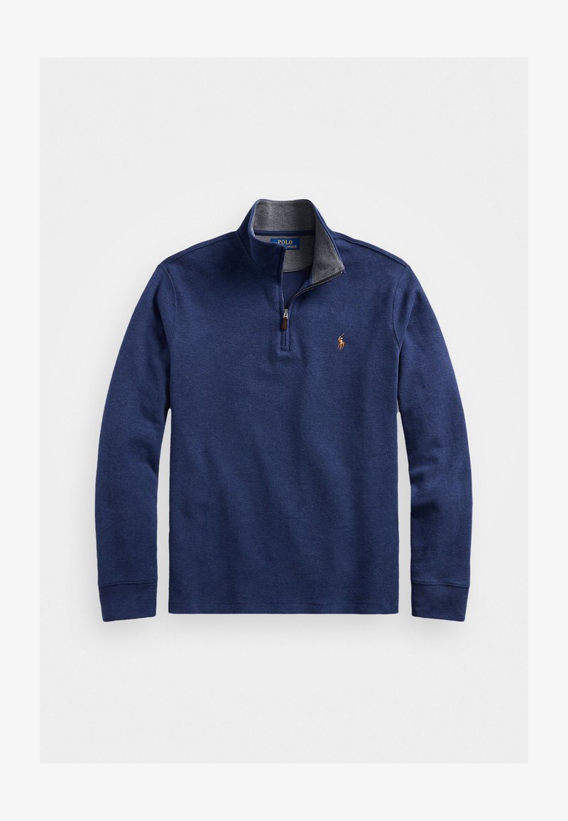 Polo Ralph Lauren ESTATE-RIB QUARTER-ZIP PULLOVER - Strikkegenser - spring navy heather/barclay