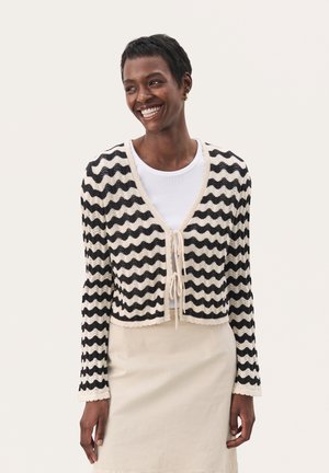 ROSEFINEPW CA - Cardigan - whitecap black pointelle