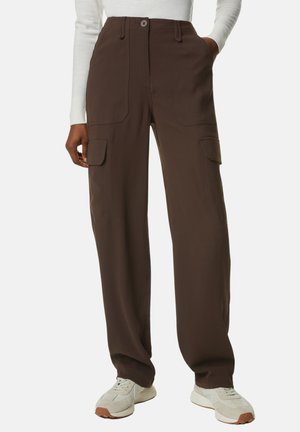 CREPE RELAXED - Cargo trousers - bitter chocolate