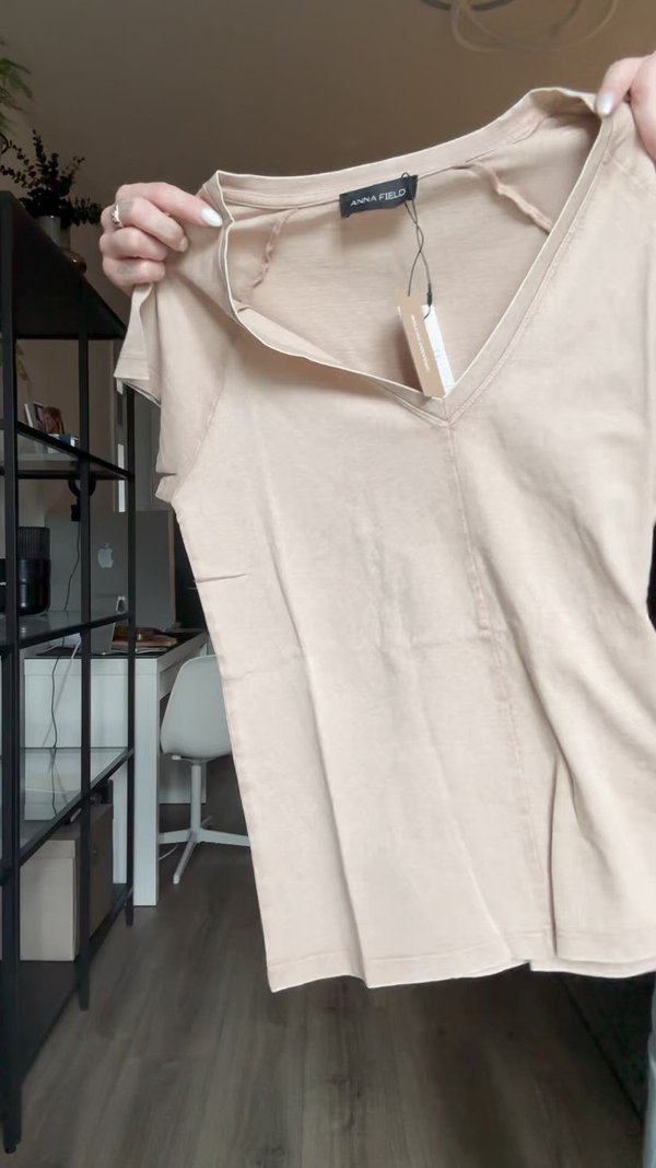 Print T-shirt - warm taupe2