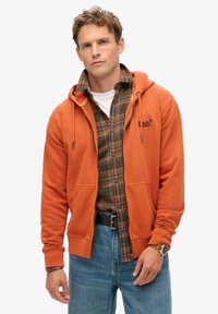 Superdry & Co Sweater met rits - washed autumn glaze brown