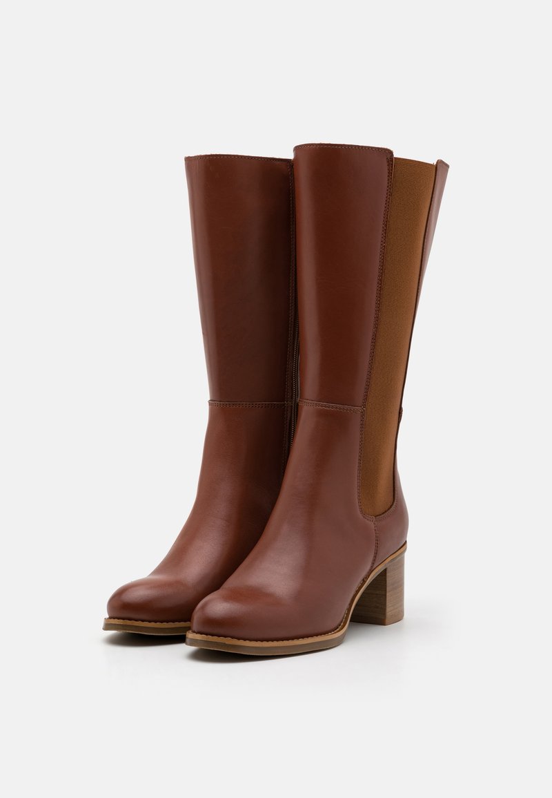 Bottes Femme Marron à Fermeture Éclair - Taille US 6.5 (environ EU 37) - Occasion - Matériau Simili